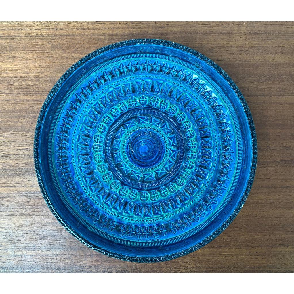 Cuenco grande de cerámica italiana de mediados de siglo Rimini Blu de Aldo Londi en venta 2