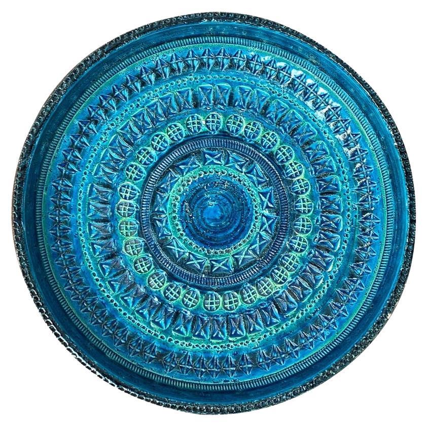 Cuenco grande de cerámica italiana de mediados de siglo Rimini Blu de Aldo Londi en venta