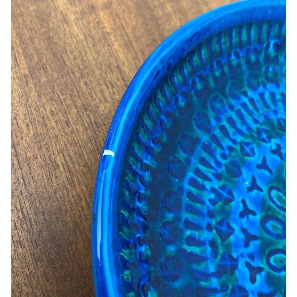 Gran Plato de Pared de Cerámica Italiana de Mediados de Siglo Rimini Blu de Aldo Londi, años 60 en venta 5