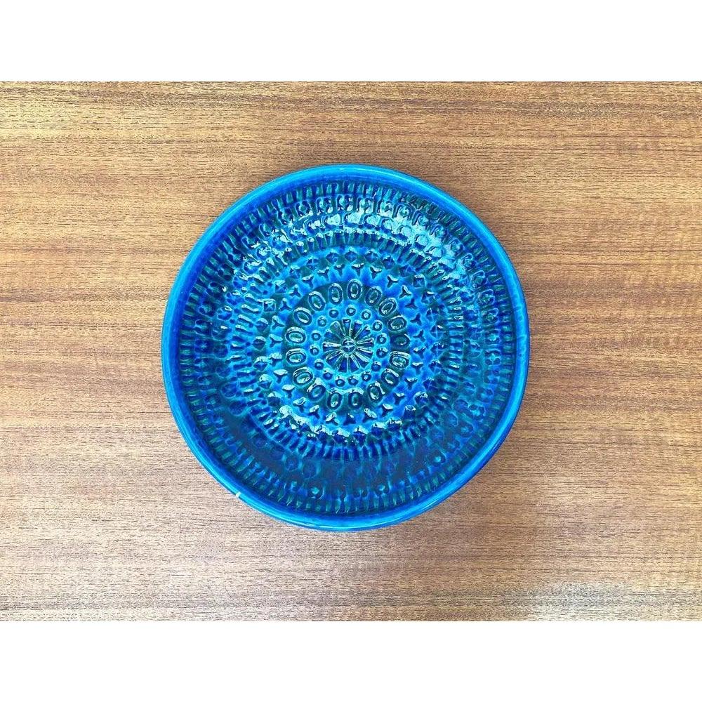 Gran Plato de Pared de Cerámica Italiana de Mediados de Siglo Rimini Blu de Aldo Londi, años 60 Italiano en venta
