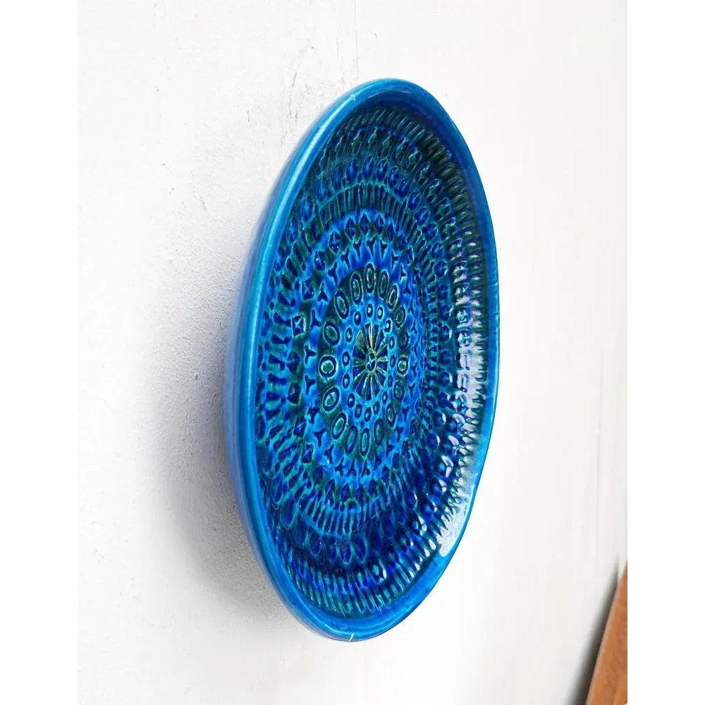 Gran Plato de Pared de Cerámica Italiana de Mediados de Siglo Rimini Blu de Aldo Londi, años 60 Cerámico en venta