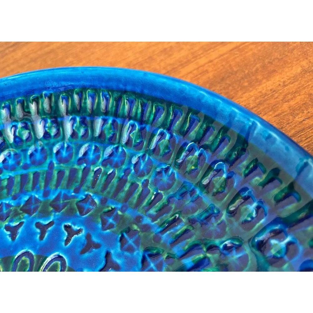 Gran Plato de Pared de Cerámica Italiana de Mediados de Siglo Rimini Blu de Aldo Londi, años 60 en venta 2