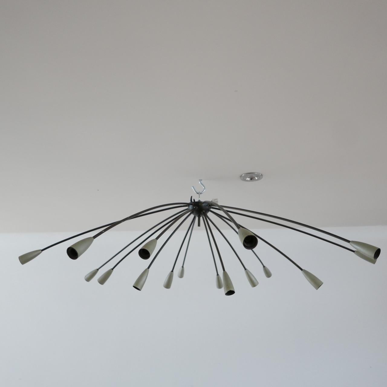 20th Century Large Mid-Century Italian 'Spider' or Starburst Ceiling Light