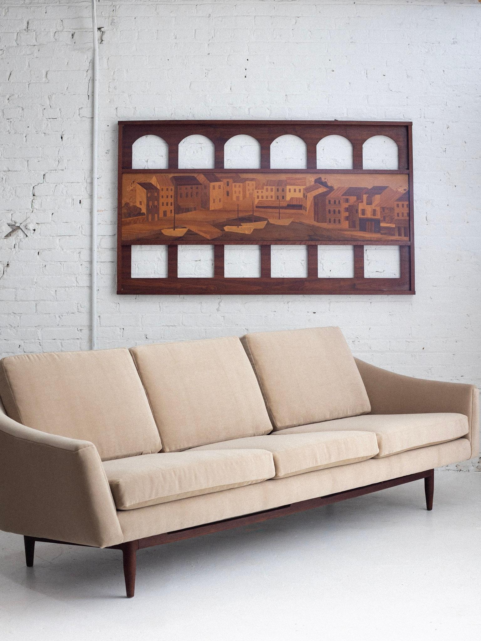 Mid-Century Modern Large Mid Century Italian Wood Marquetry Panel For Sale