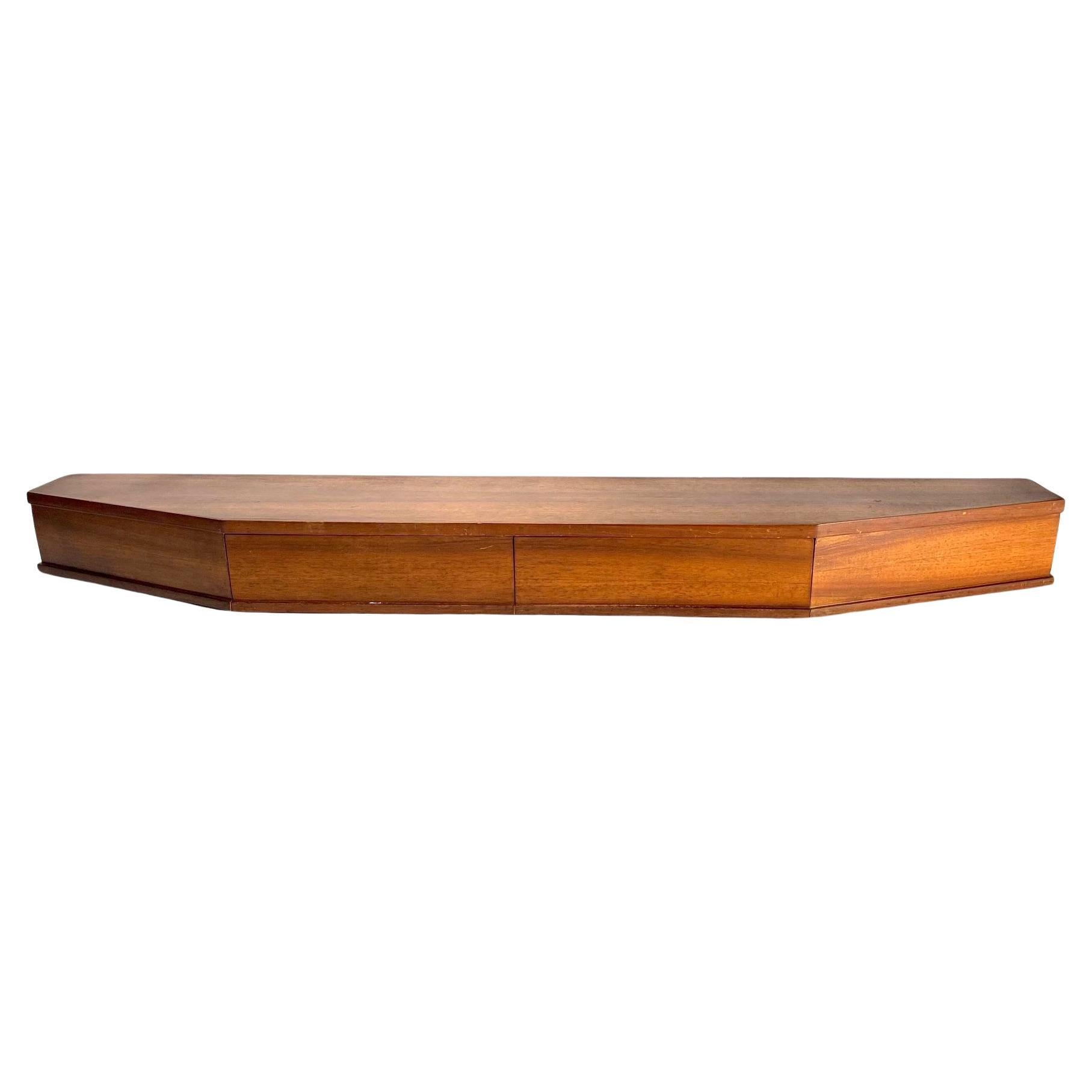 Grande console en bois italienne du milieu du siècle, 1960