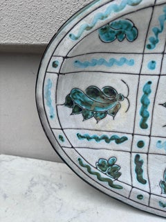 Grand plat du milieu du siècle de Jerome Massier, Vallauris, vers 1950
