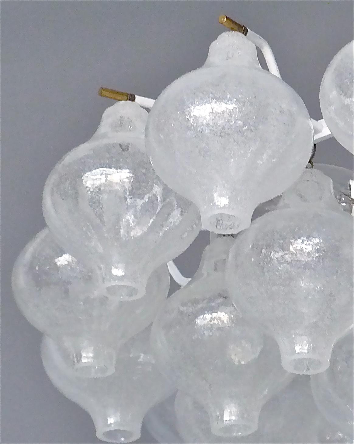 Large Mid-Century J.T. Kalmar Tulipan Flush Mount Chandelier Murano Glass, 1960s For Sale 2