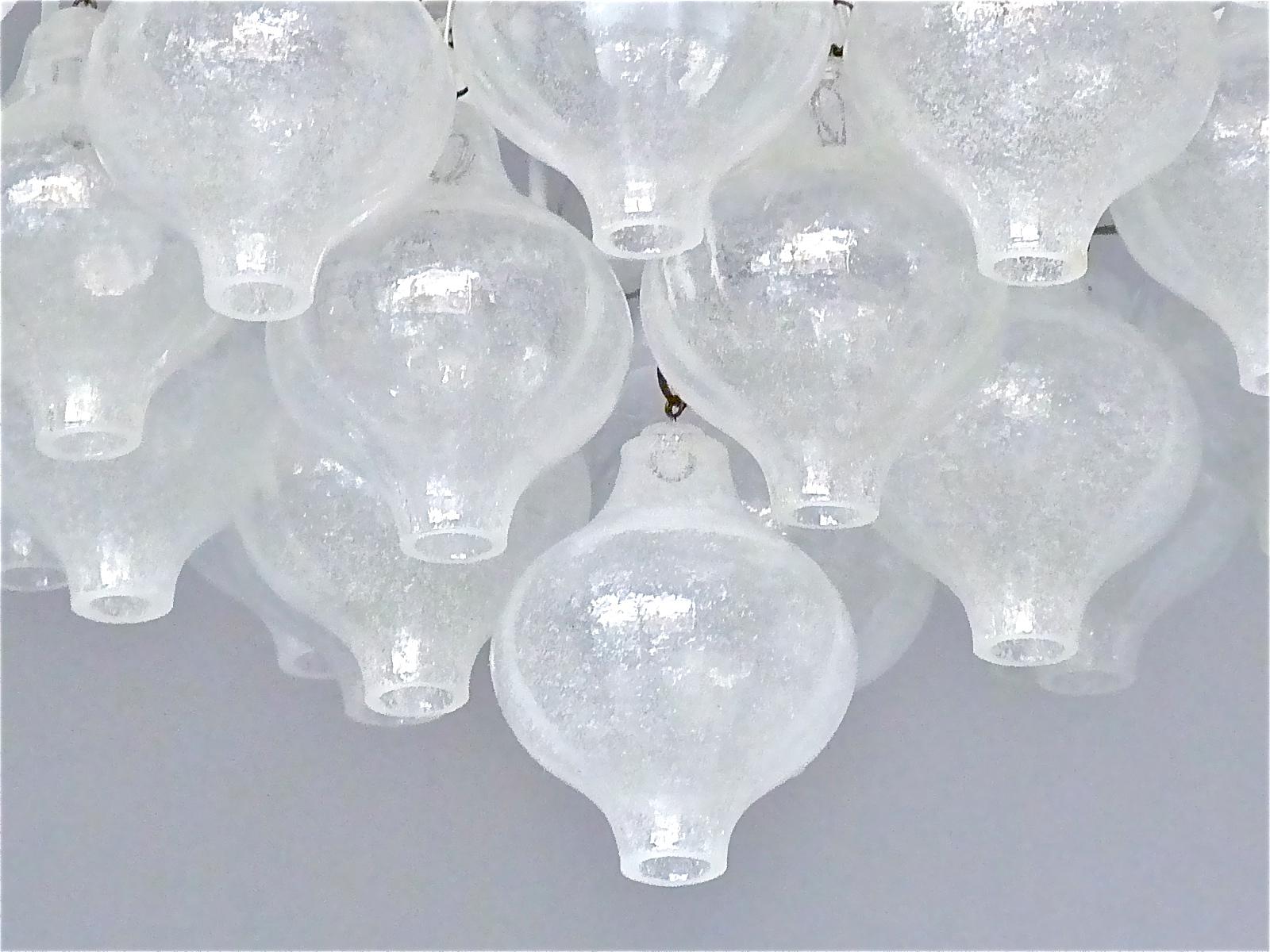 Large Mid-Century J.T. Kalmar Tulipan Flush Mount Chandelier Murano Glass, 1960s For Sale 4