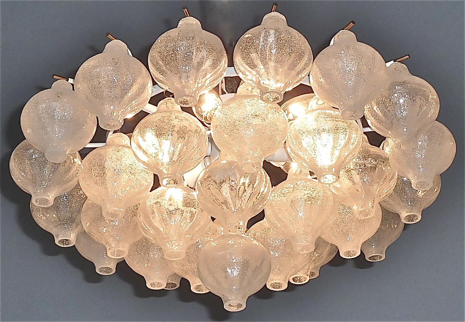 Large Mid-Century J.T. Kalmar Tulipan Flush Mount Chandelier Murano Glass, 1960s For Sale 8