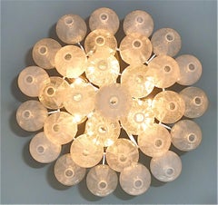Großer Mid-Century-Schmuck J.T. Kalmar Tulpen-Kronleuchter, Einbaubeleuchtung aus Muranoglas, 1960er Jahre