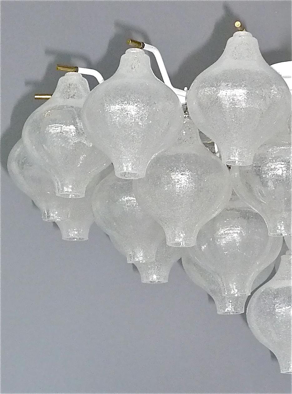 Hand-Crafted Large Mid-Century J.T. Kalmar Tulipan Flush Mount Chandelier Murano Glass, 1960s For Sale