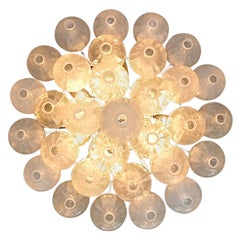Large Mid-Century J.T. Kalmar Tulipan Flush Mount Chandelier Murano Glass, 1960s