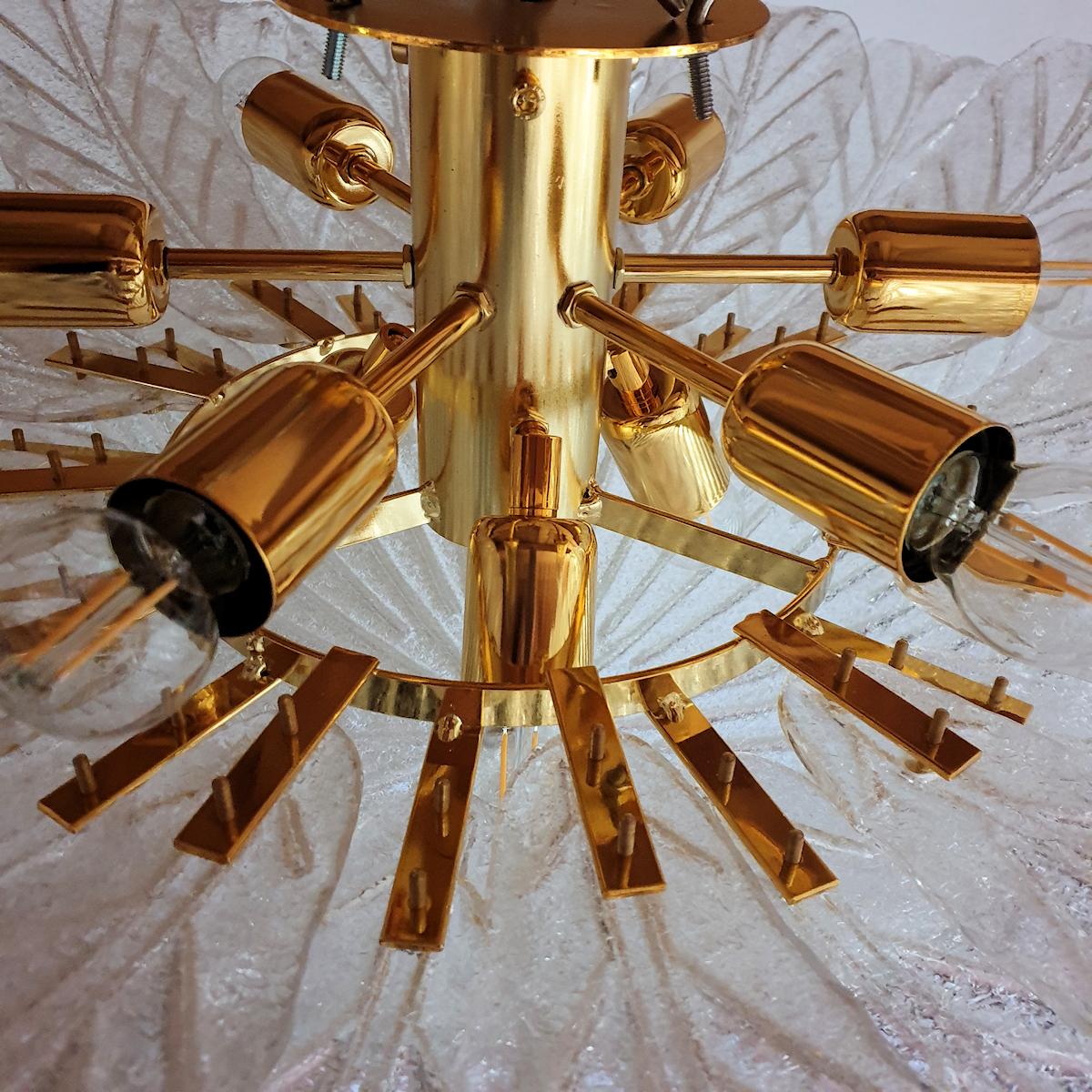 Large Murano Glass Flush-Mount Chandelier,  by Barovier & Toso 5