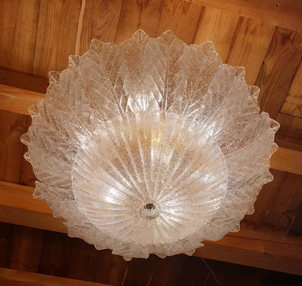 Large Murano Glass Flush-Mount Chandelier,  by Barovier & Toso 2