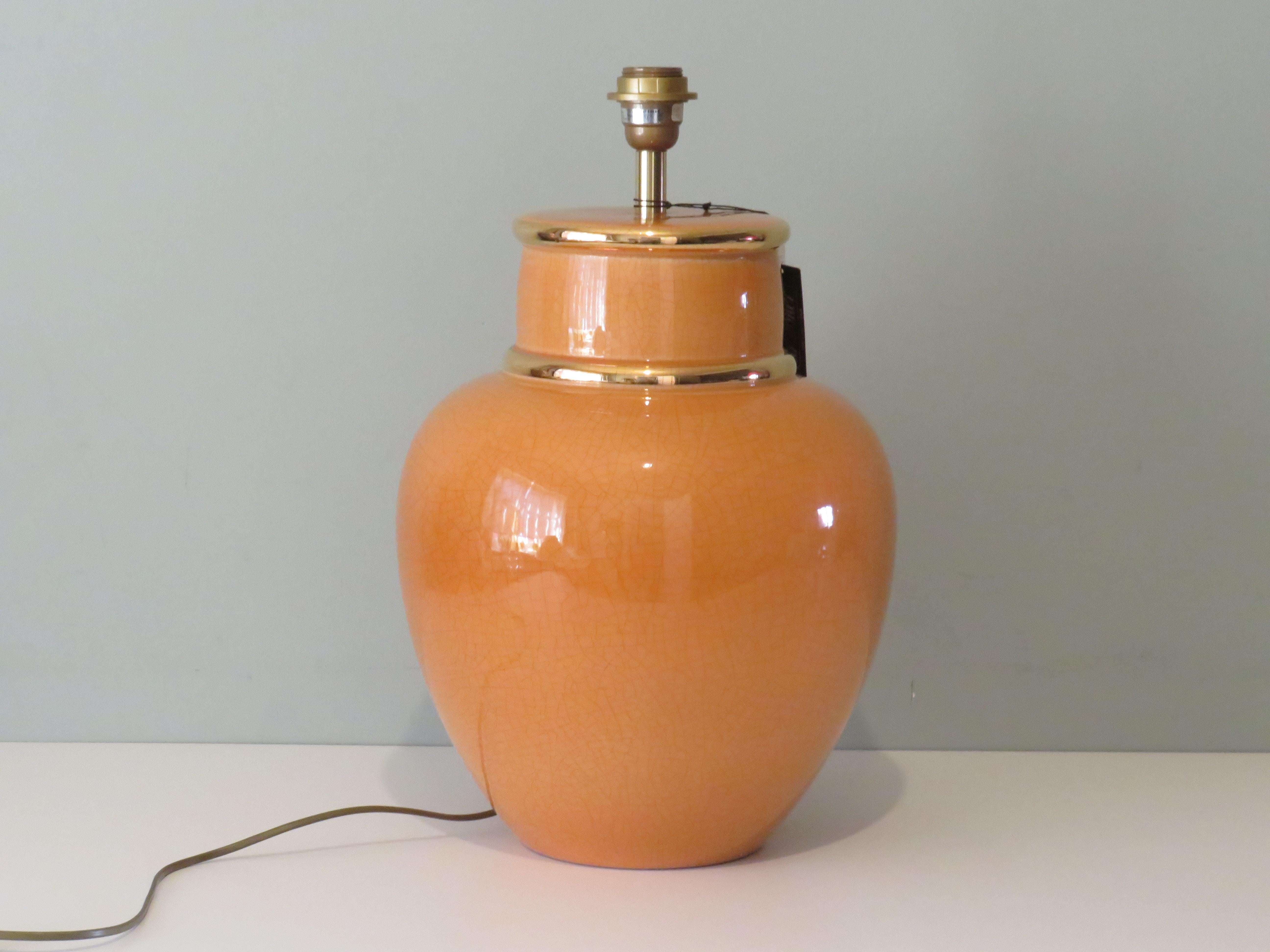Large Mid Century Louis Drimmer Ceramic Table Lamp, France 1970 In Good Condition For Sale In Herentals, BE