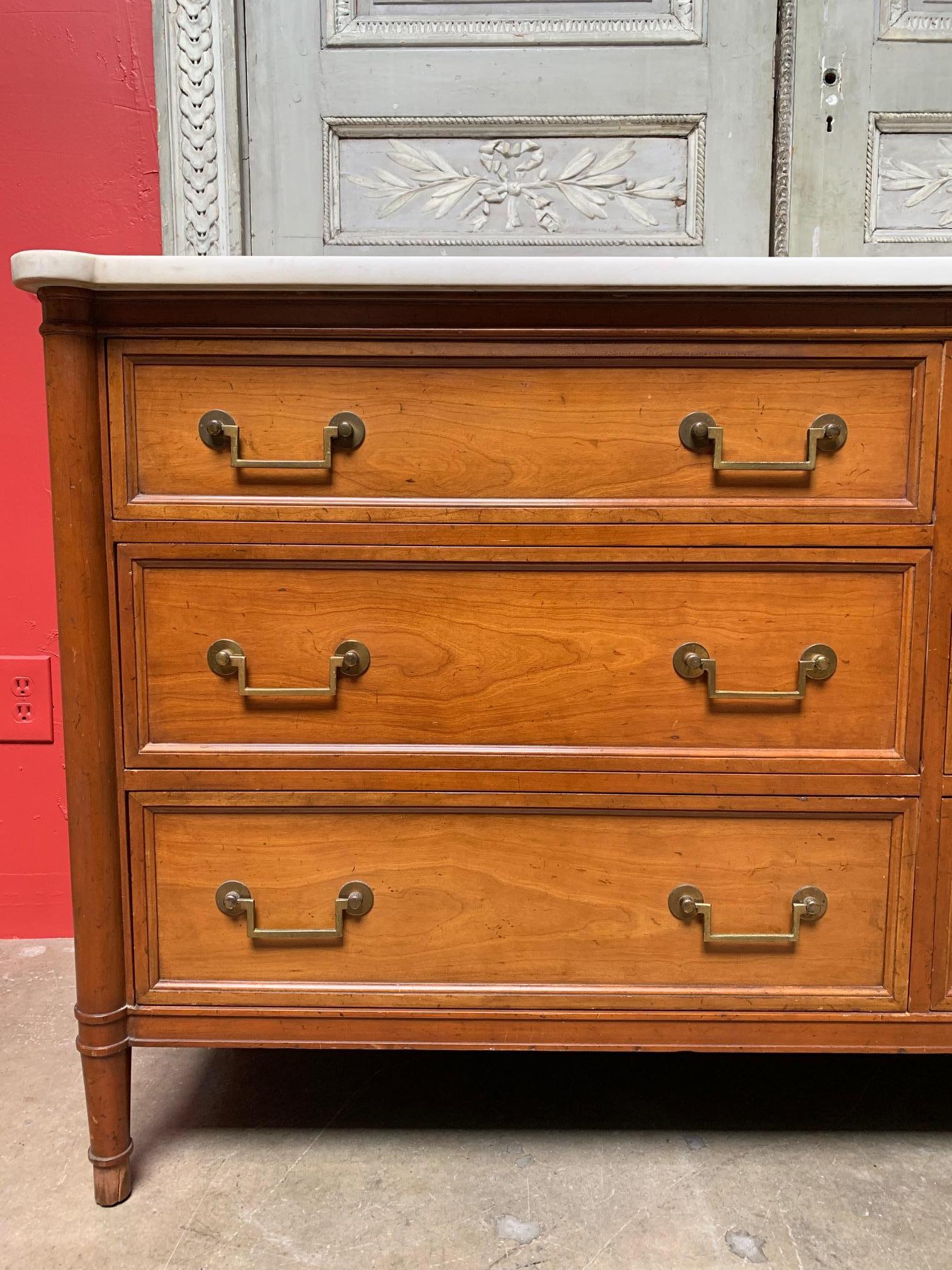 Large Midcentury Louis XVI Style Chest of Drawers 9