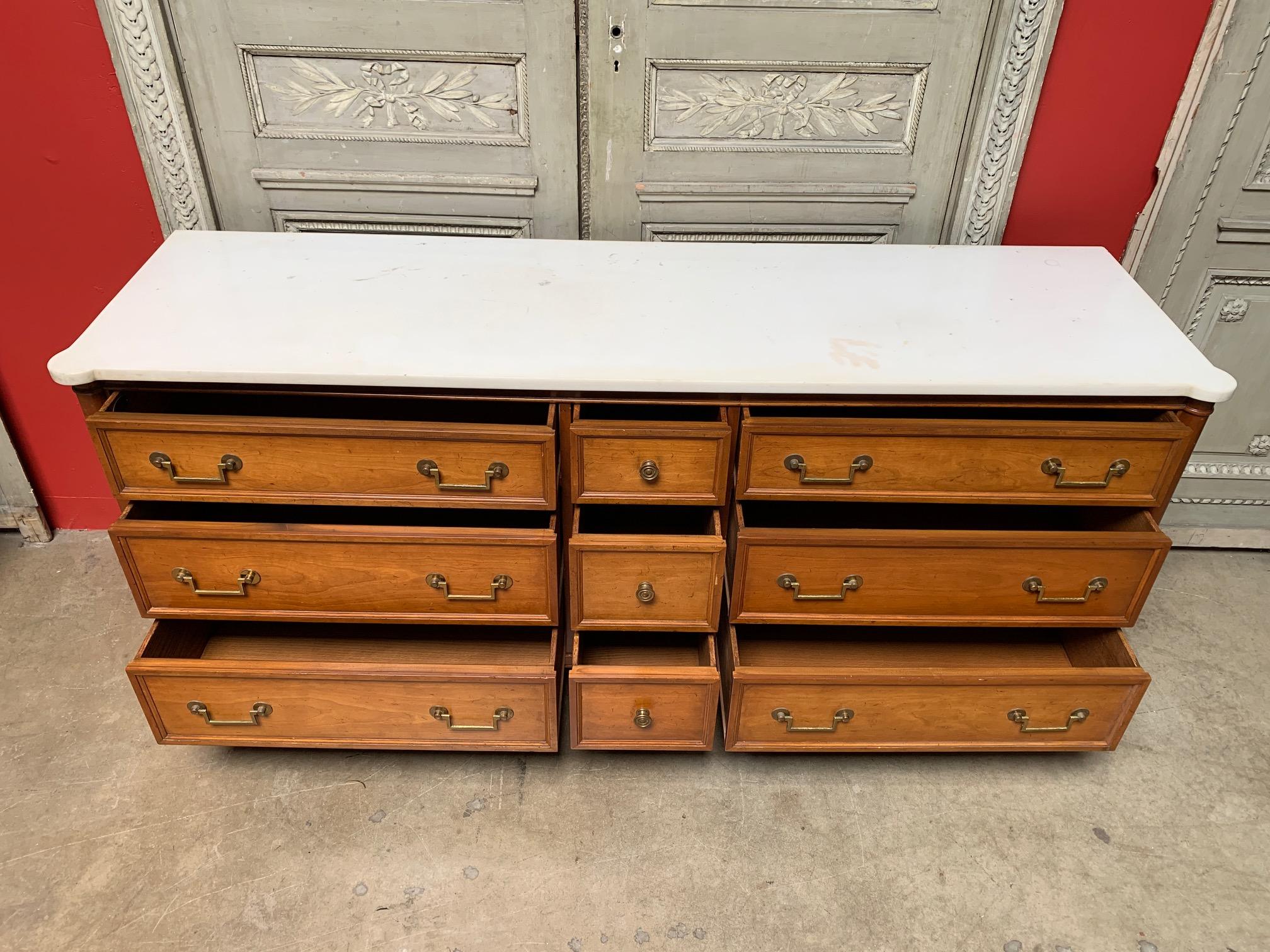 20th Century Large Midcentury Louis XVI Style Chest of Drawers