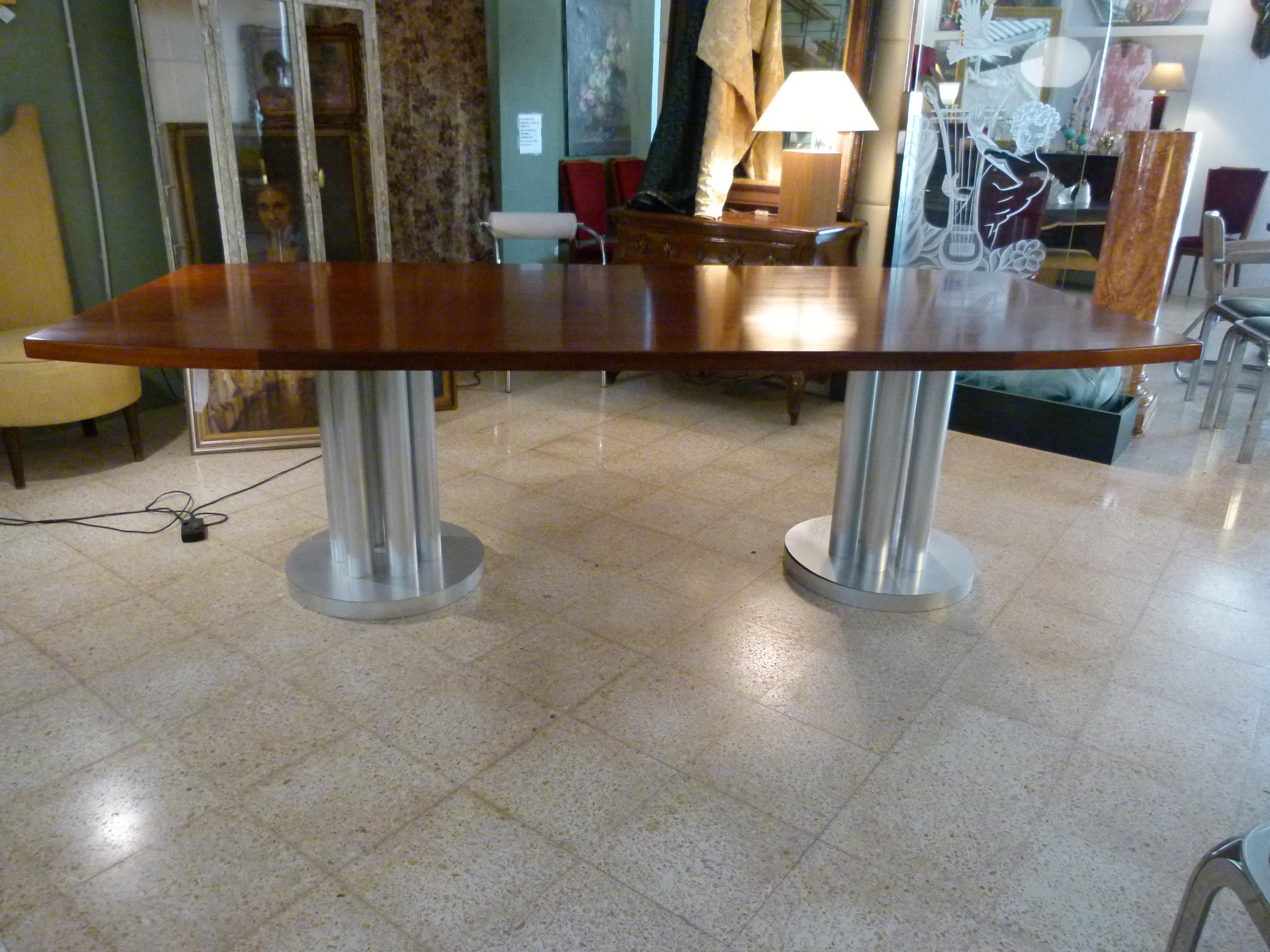 Spanish Large Midcentury Mahogany Conference Table