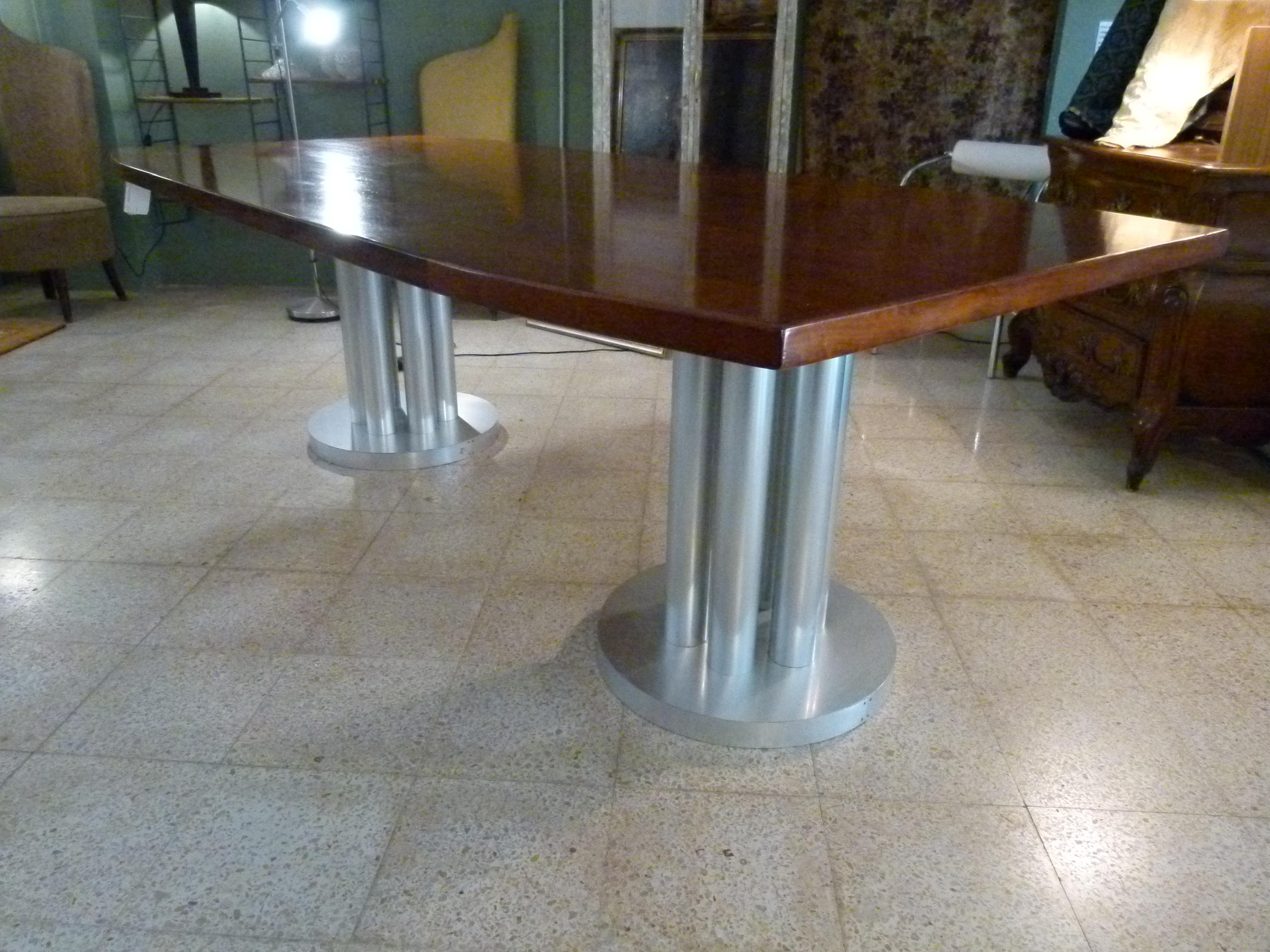 Large Midcentury Mahogany Conference Table In Good Condition In Vulpellac, Girona