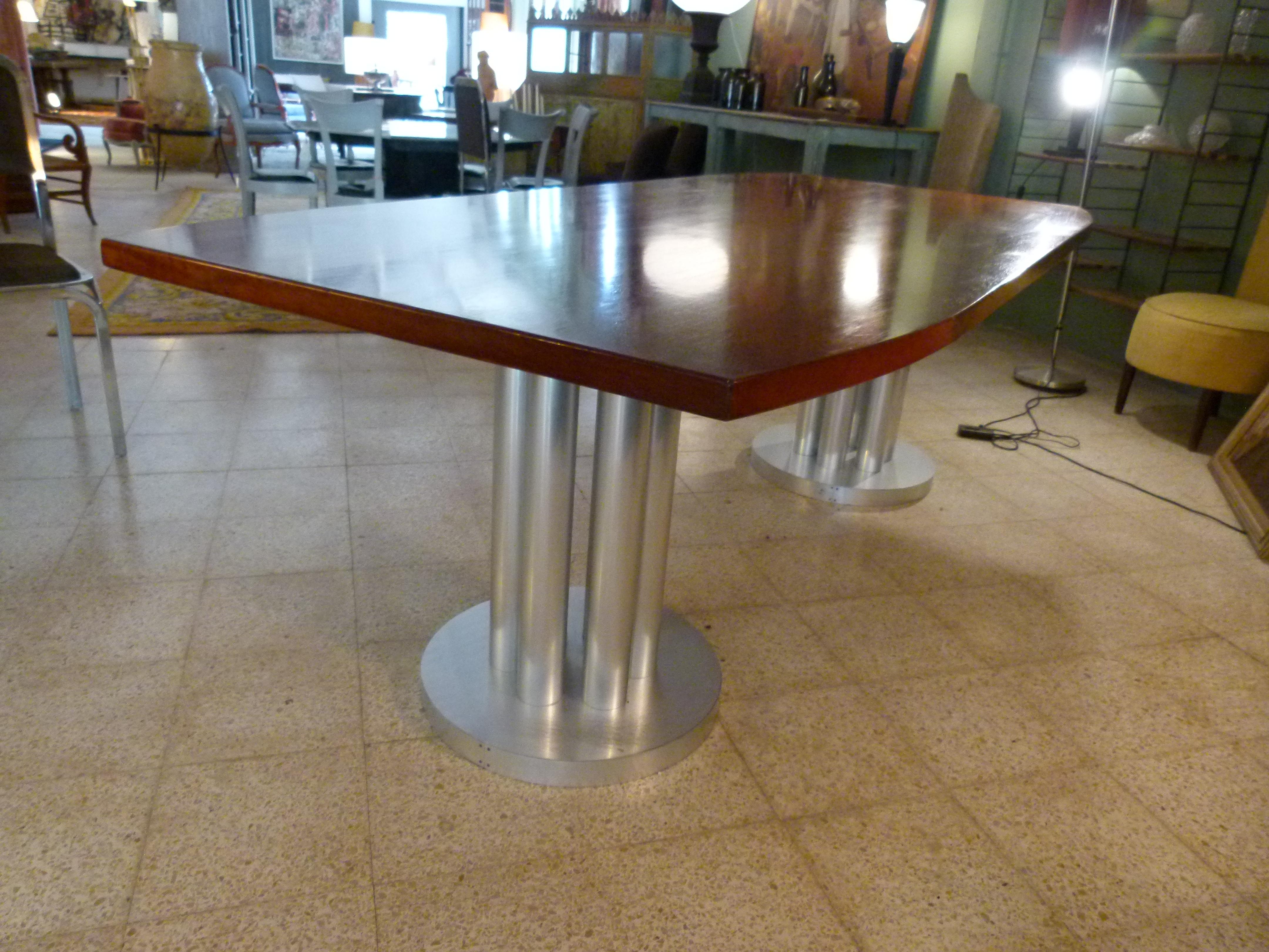 20th Century Large Midcentury Mahogany Conference Table