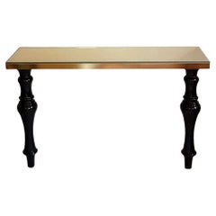 Vintage Large Marble & Brass Console Table Italy