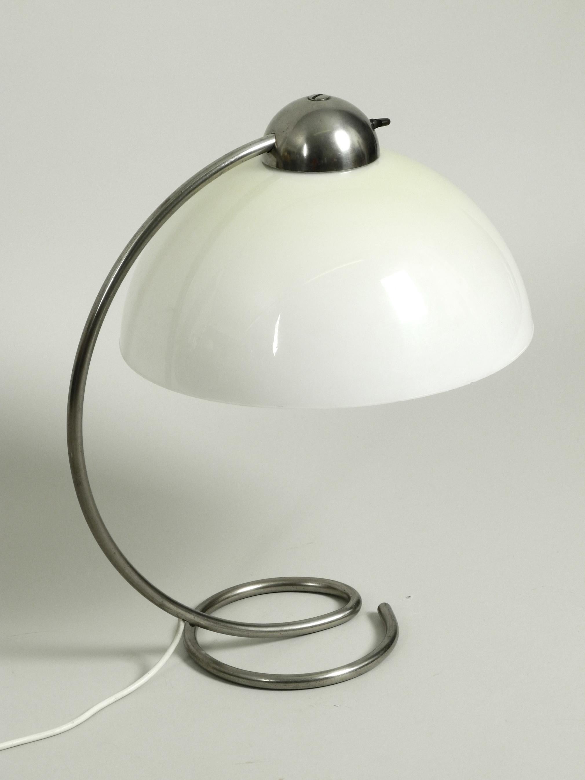 Large Midcentury Metal Table Lamp with Plastic Shade by Schanzenbach, Germany For Sale 8