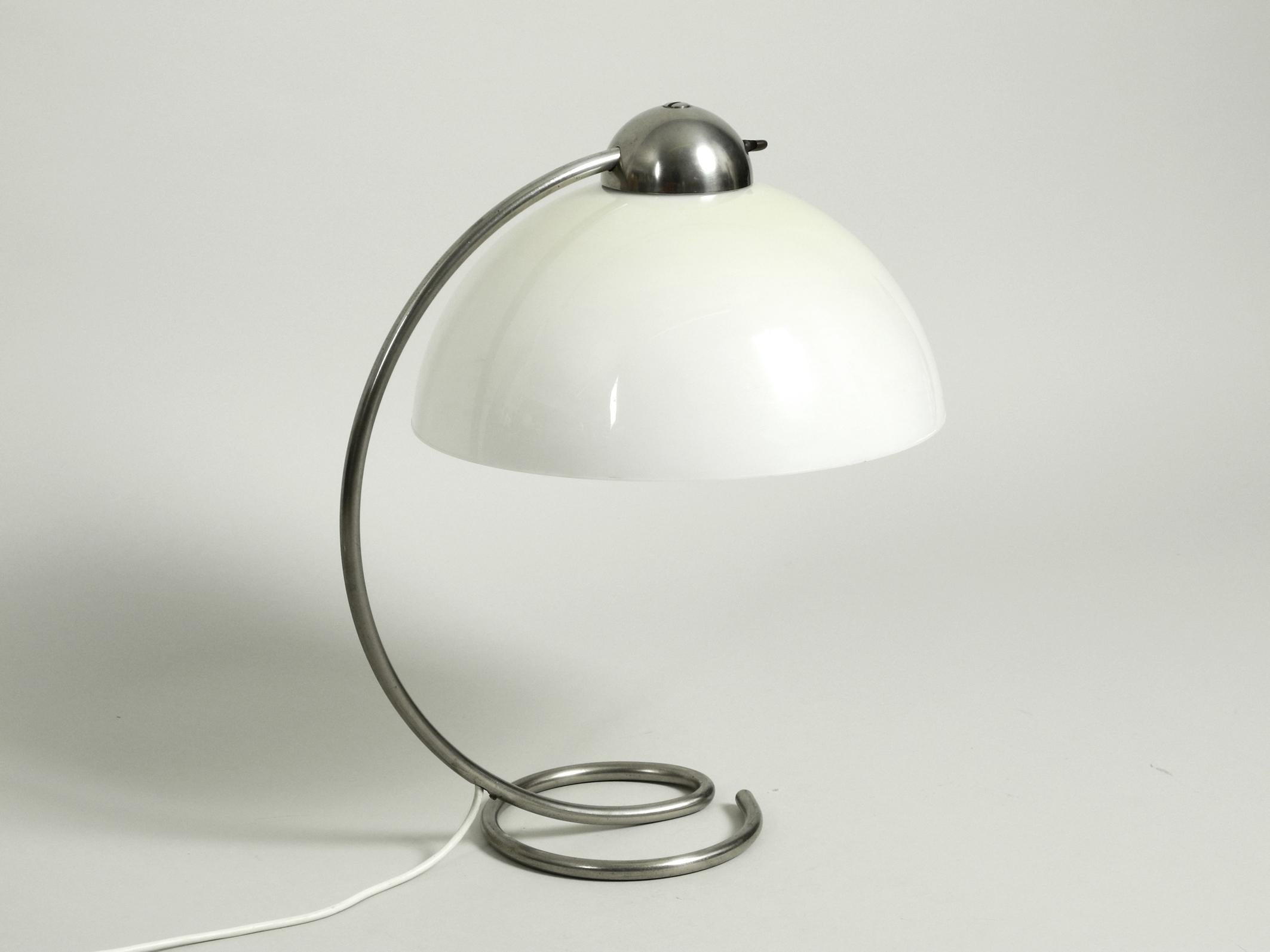 Large Midcentury Metal Table Lamp with Plastic Shade by Schanzenbach, Germany For Sale 9