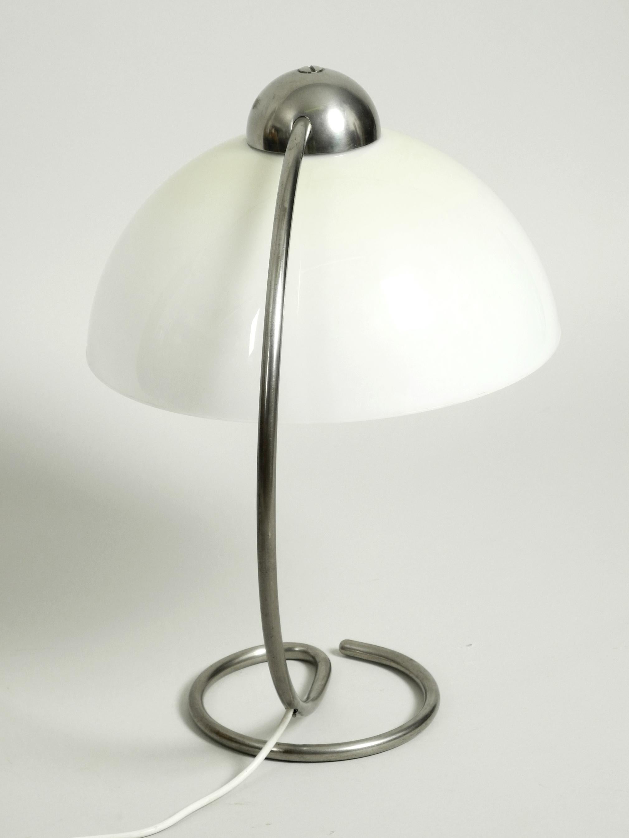Large Midcentury Metal Table Lamp with Plastic Shade by Schanzenbach, Germany In Good Condition For Sale In München, DE