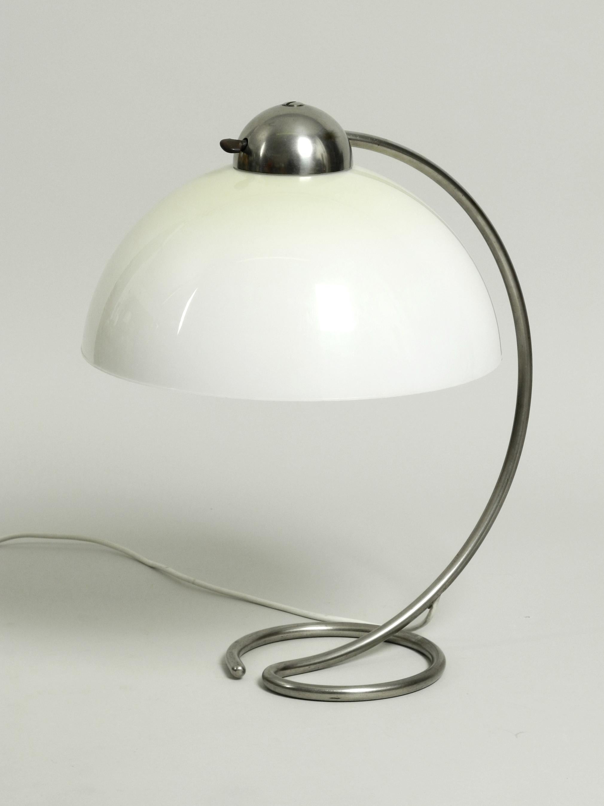 Mid-20th Century Large Midcentury Metal Table Lamp with Plastic Shade by Schanzenbach, Germany For Sale