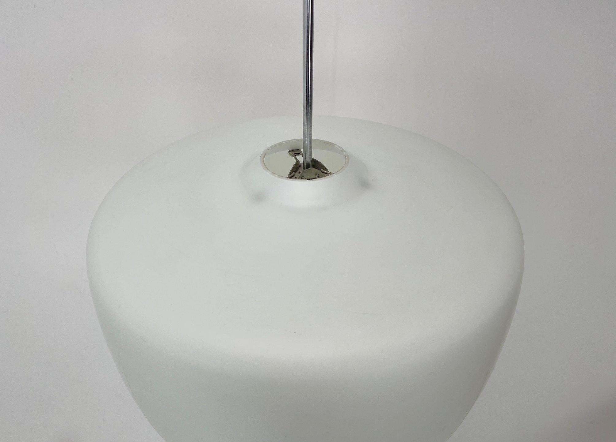 Mid-20th Century Large Mid-Century Milk Glass Pendant, 1960's For Sale