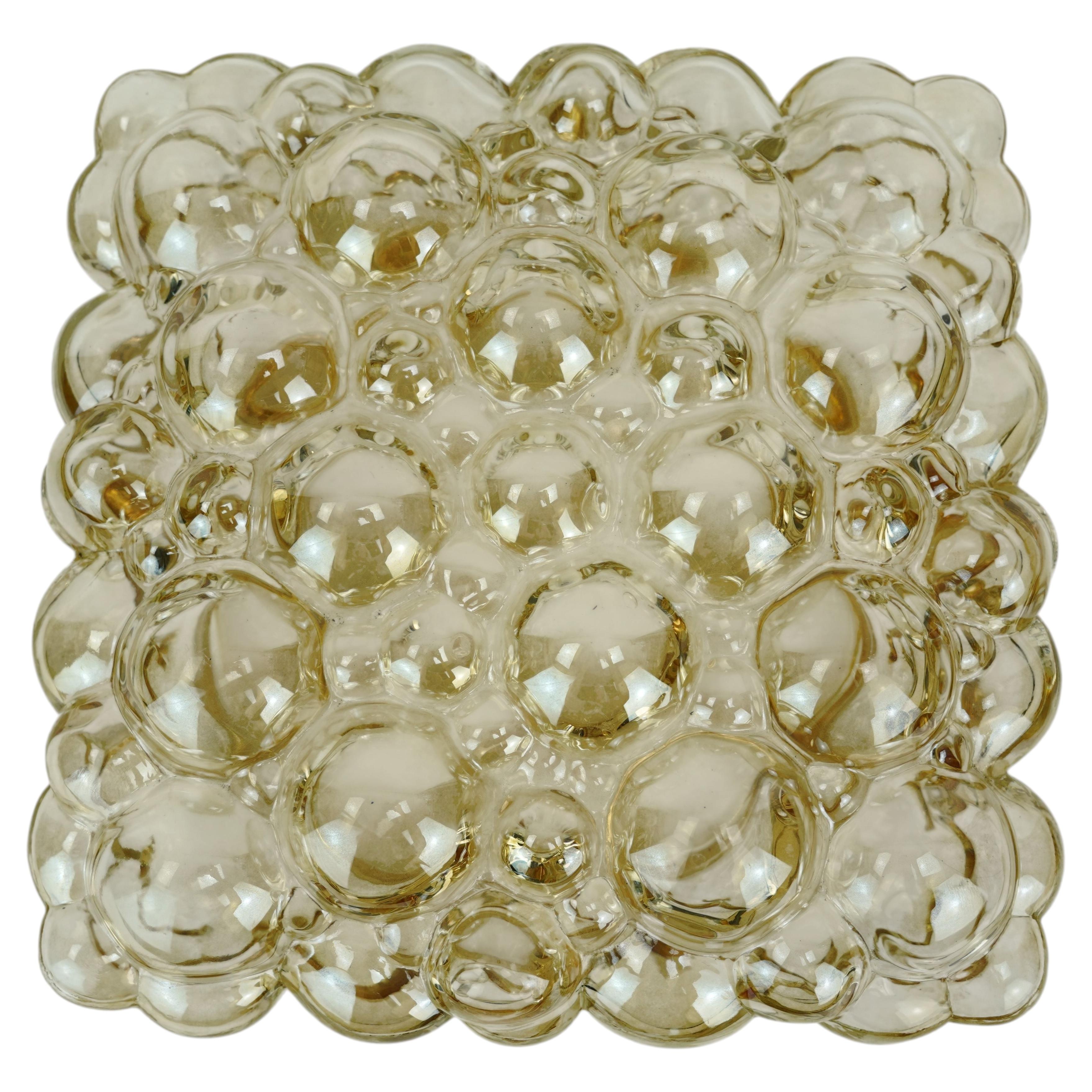 large mid century modern 1960's 1970's bubble amber glass CEILING LIGHT