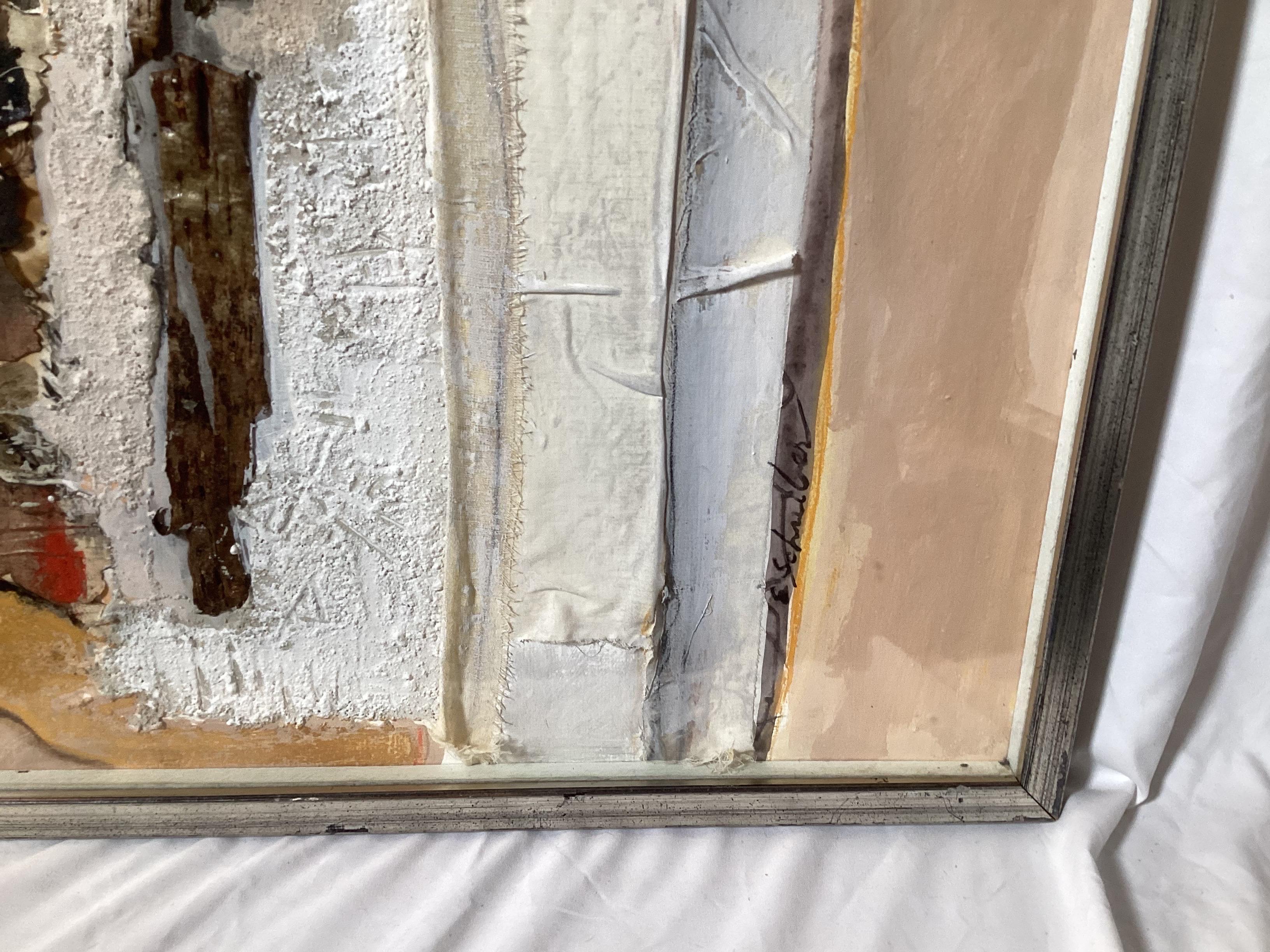 Collage mixte unique de style moderne du milieu du siècle
Bon original avec cadre en feuille de silo
Signé en bas à droite - Eileen Schreiber
Succession de l'Artistics
Voir la bio dans la section des photographies
