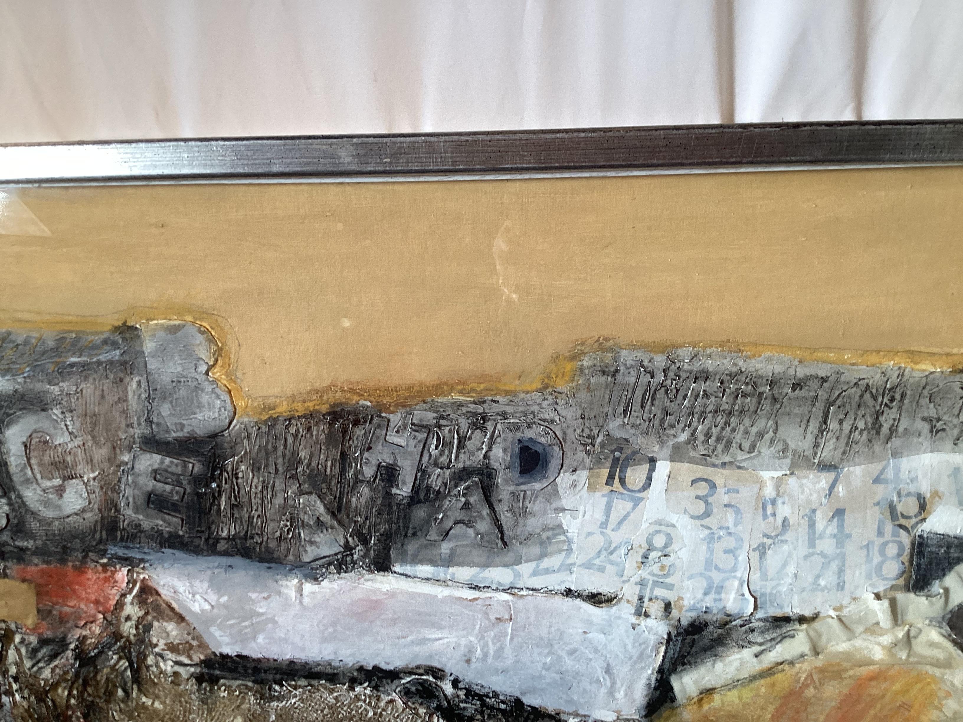 Fin du 20e siècle Large Mid Century Modern Abstract Collage by Eileen Schreiber en vente