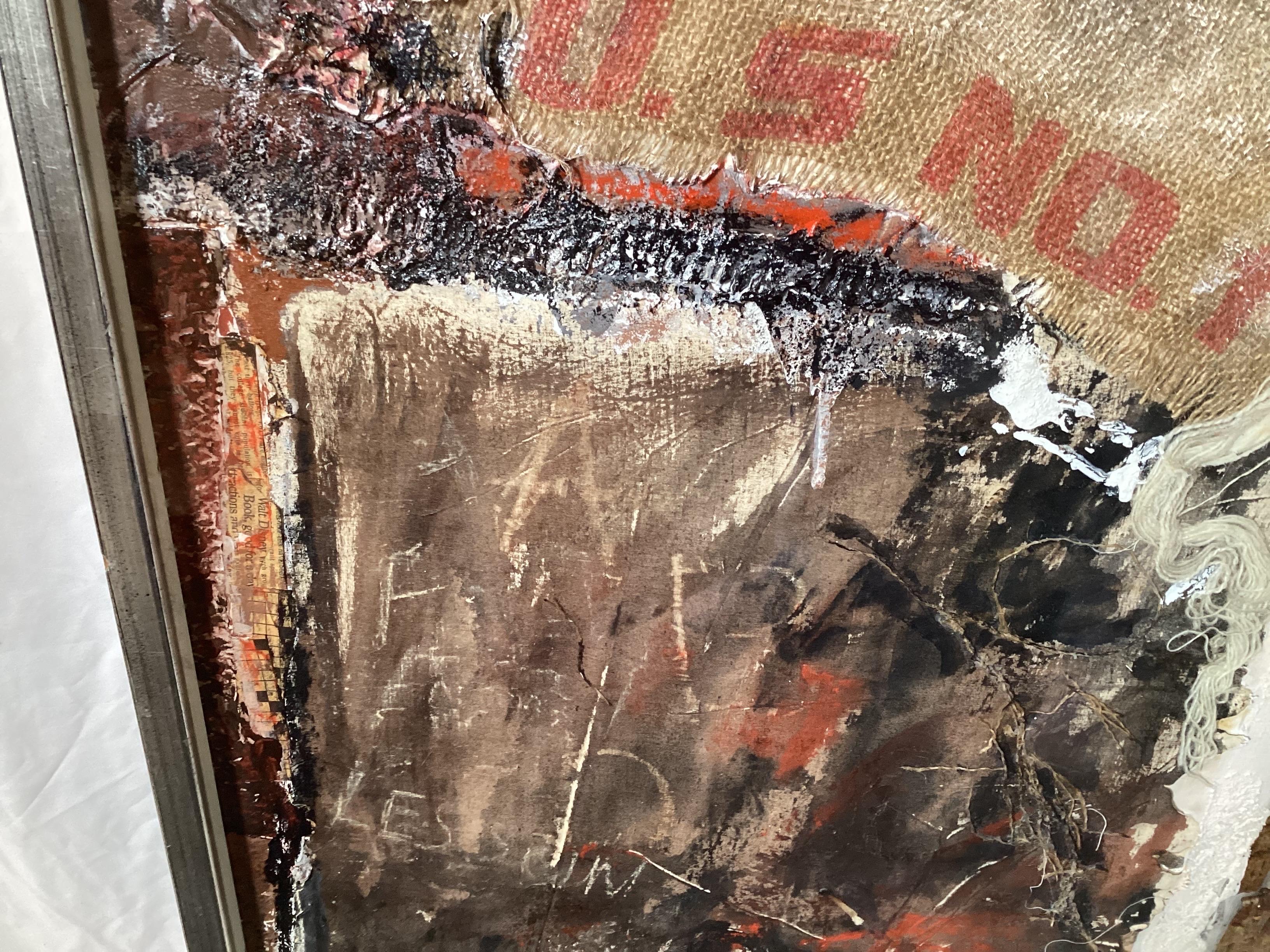 Large Mid Century Modern Abstract Collage by Eileen Schreiber en vente 1