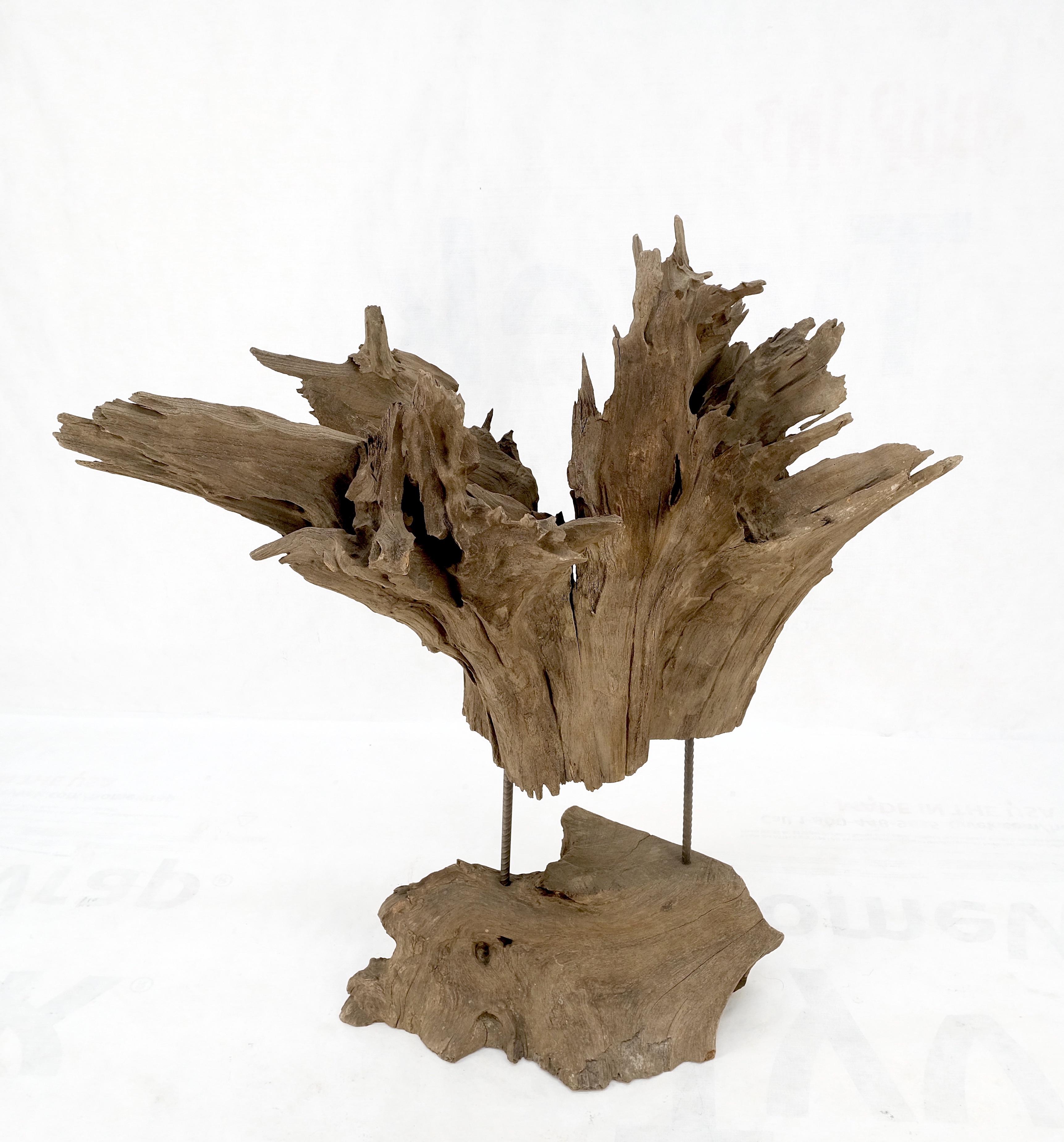 Large Mid-Century Modern Abstract Driftwood Floating Suspended Sculpture.