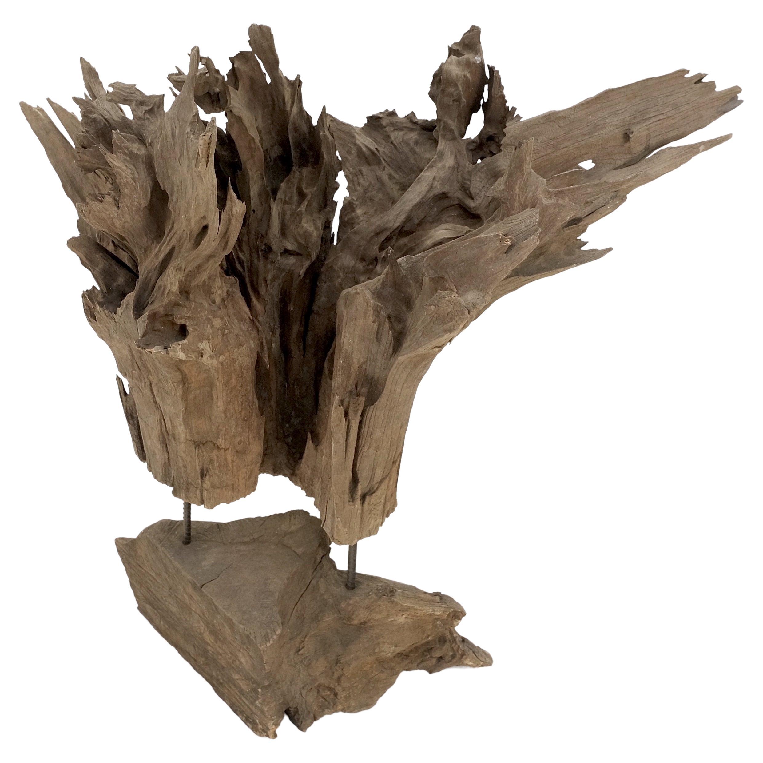 Large Mid-Century Modern Abstract Driftwood Floating Suspended Sculpture For Sale