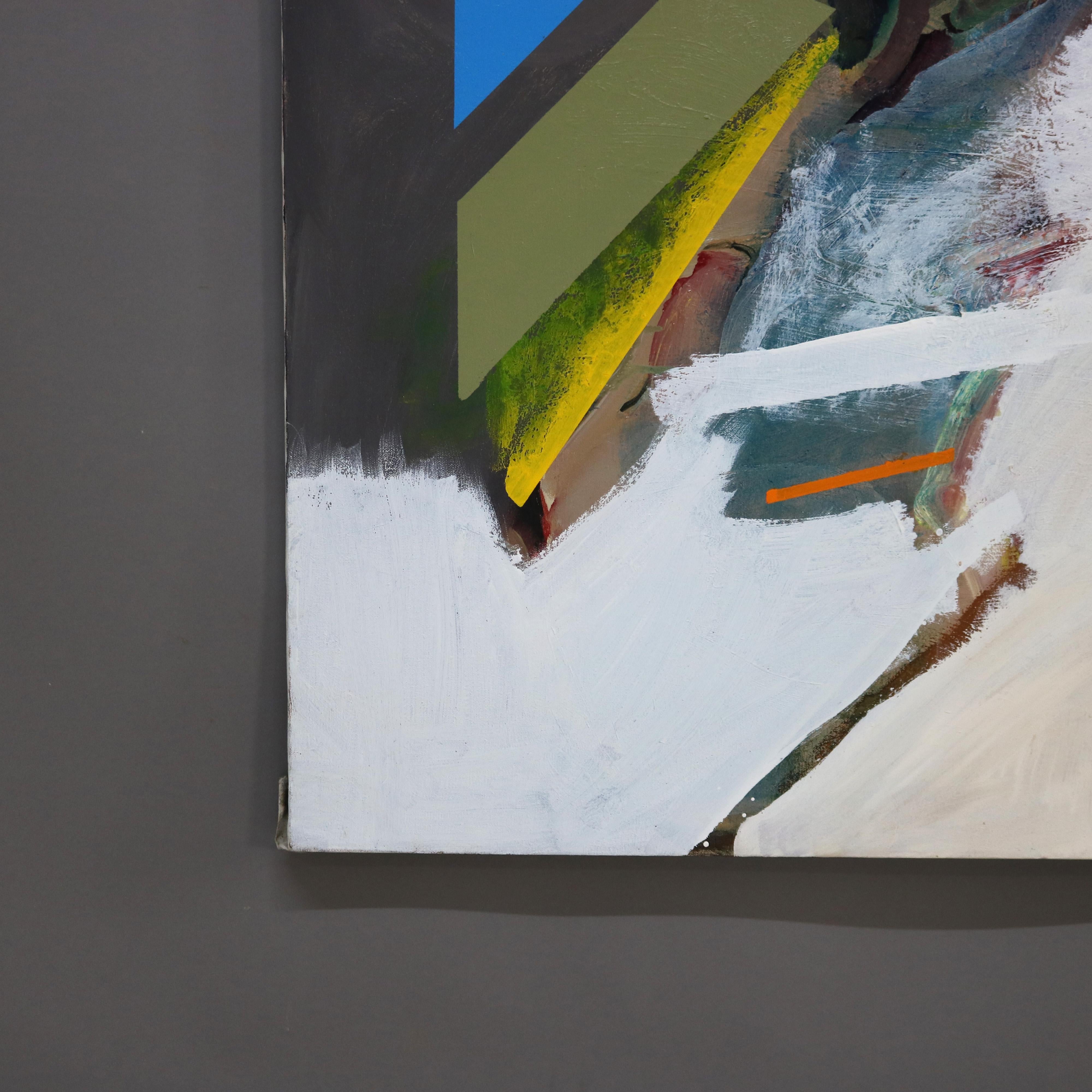 Großes abstrakt-impressionistisches Gemälde, Öl auf Leinwand, Mid-Century Modern, Gemälde C1968 im Angebot 1