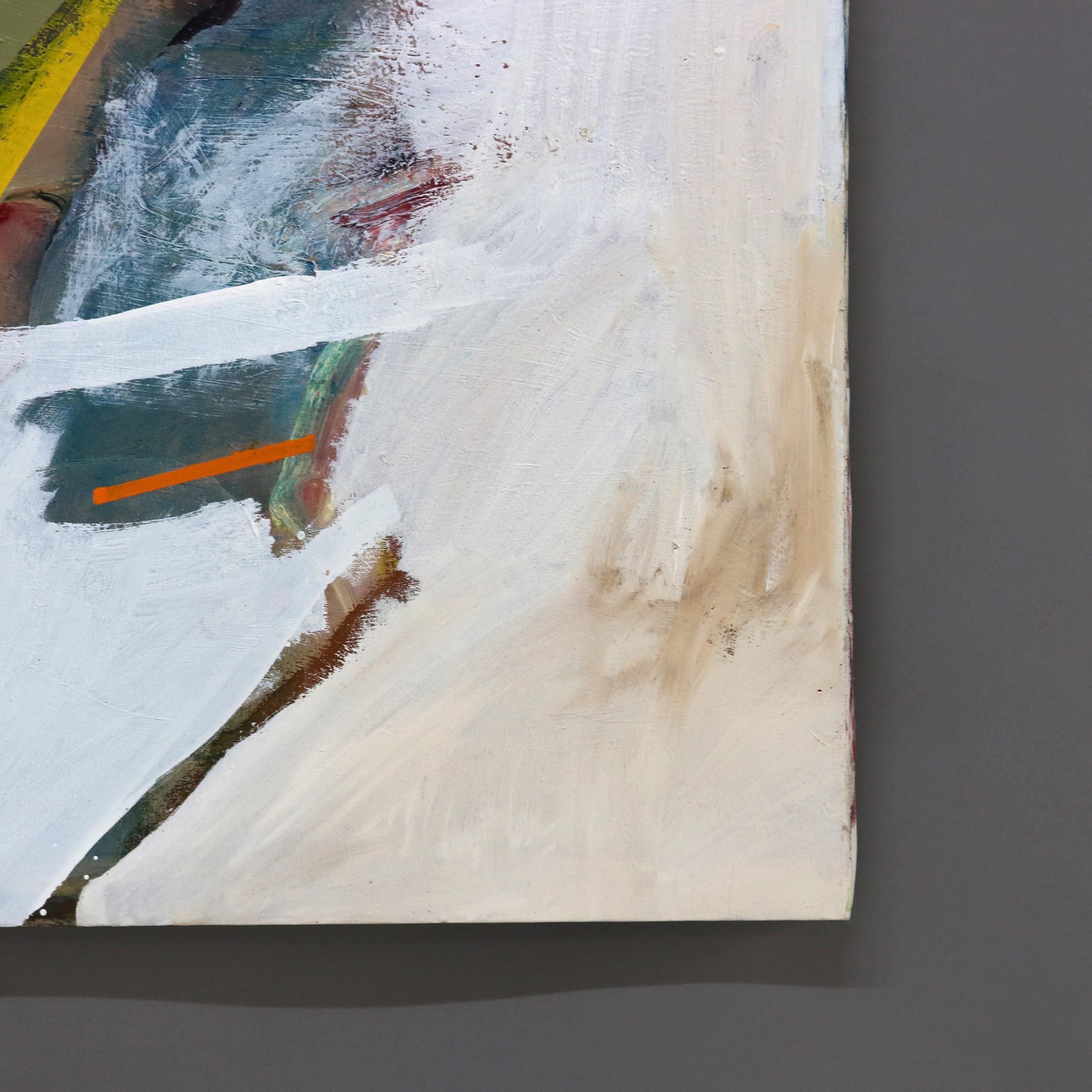 Großes abstrakt-impressionistisches Gemälde, Öl auf Leinwand, Mid-Century Modern, Gemälde C1968 im Angebot 2