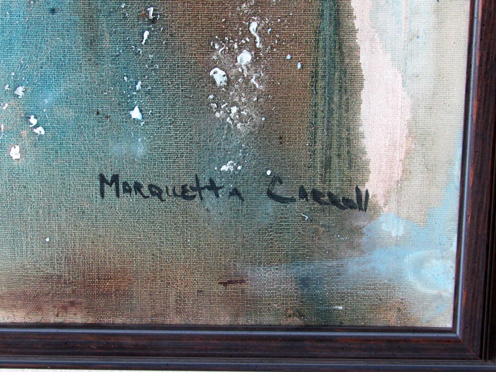 Mid-Century Modern Marquetta Carroll Abstract Painting 1960s For Sale