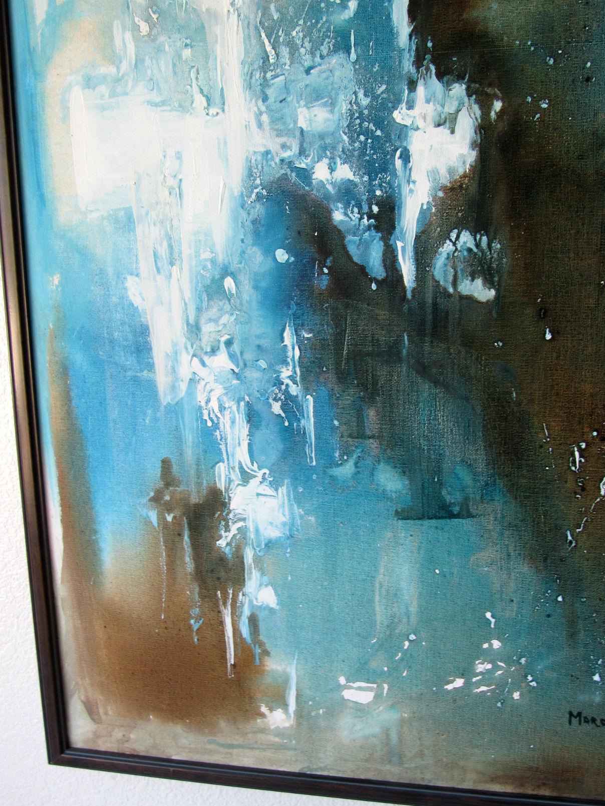 Marquetta Carroll Abstract Painting 1960s In Good Condition For Sale In Surprise, AZ