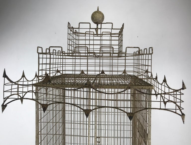 Large MidCentury Modern Architectural Bird Cage Sculpture by Frederick