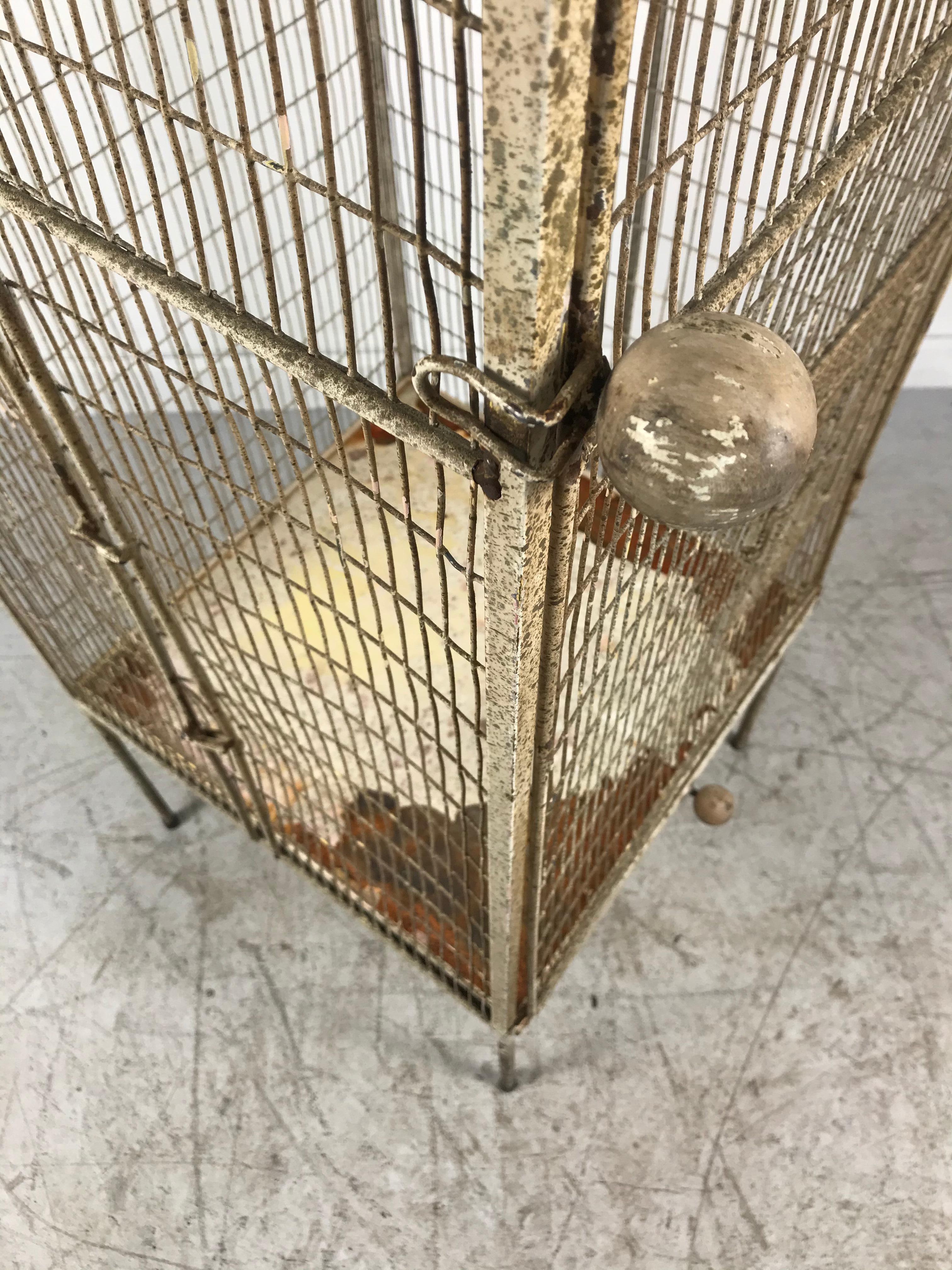American Large Mid-Century Modern Architectural Bird Cage Sculpture by Frederick Weinberg