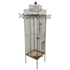 Large Mid-Century Modern Architectural Bird Cage Sculpture by Frederick Weinberg