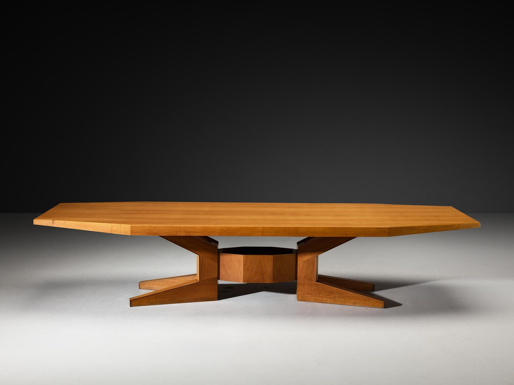 Large Mid-Century Modern Architectural Dining or Conference Table in Walnut For Sale 2