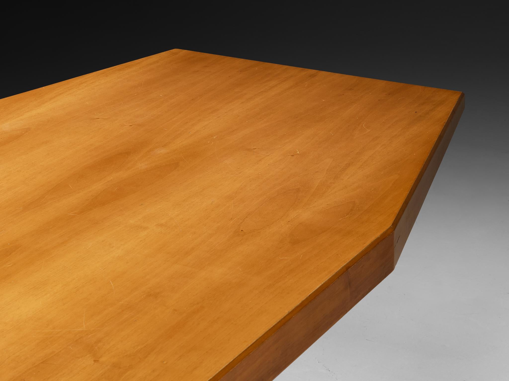 Large Mid-Century Modern Architectural Dining or Conference Table in Walnut For Sale 4