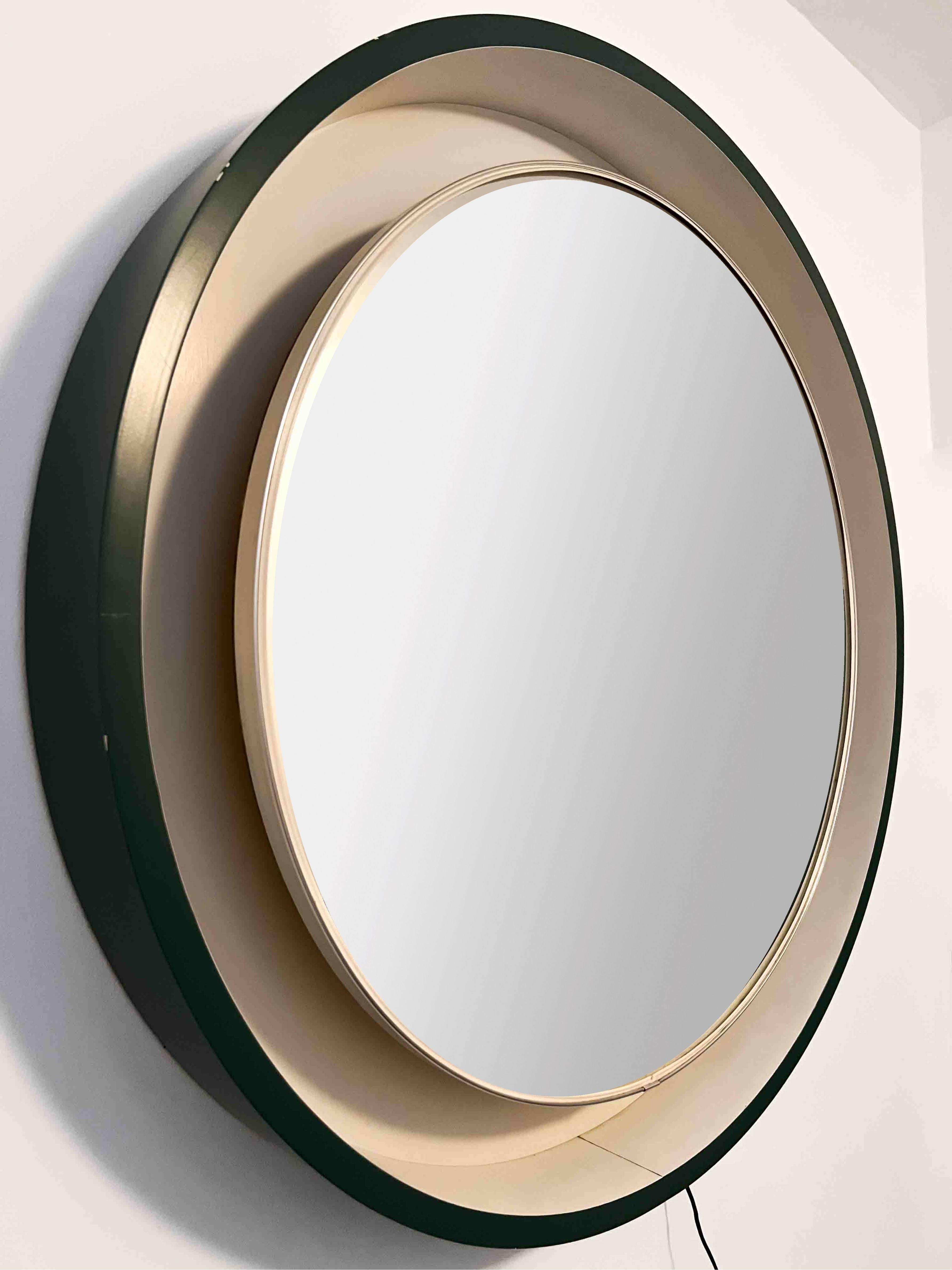 Large mid-century modern backlit mirror For Sale 1