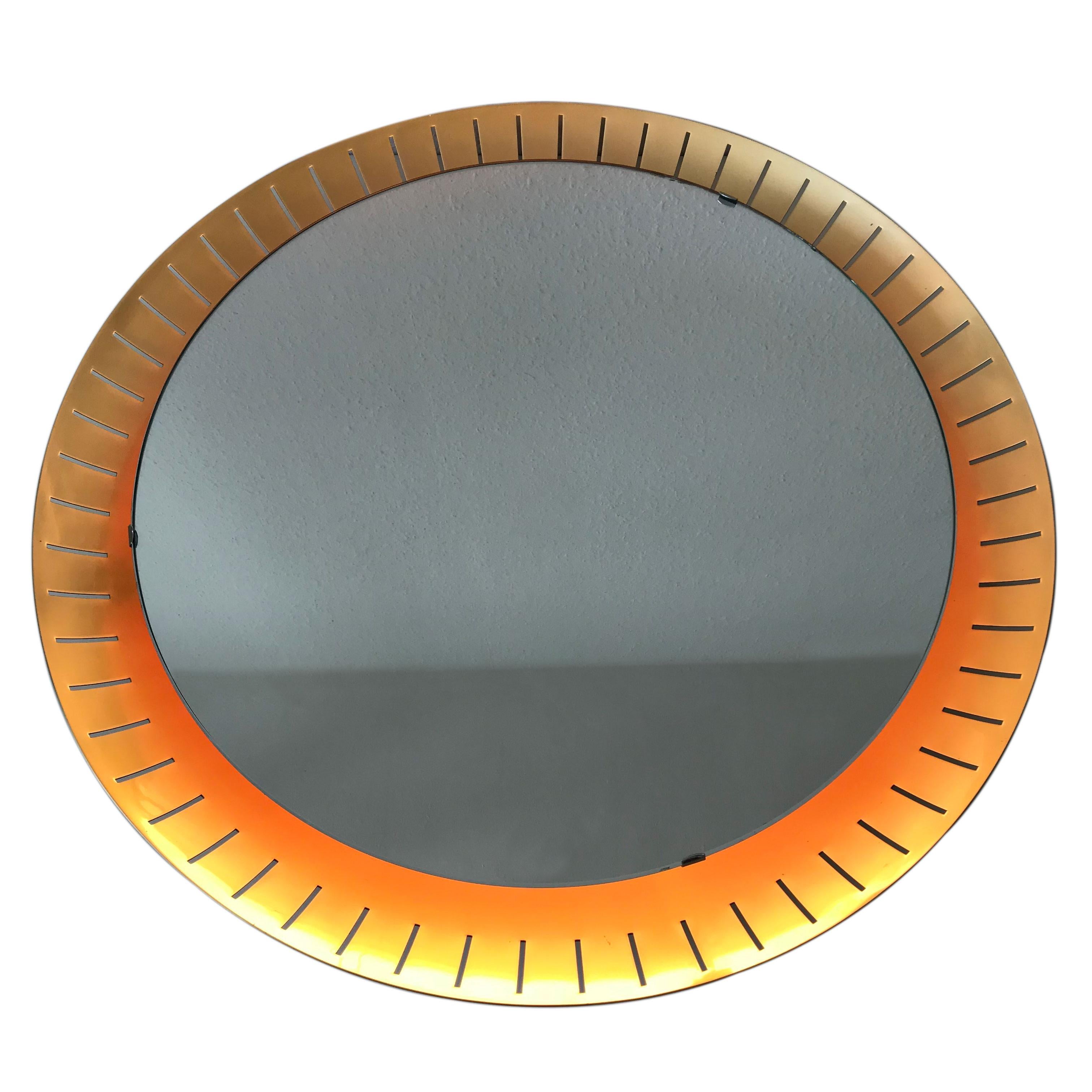 Large Mid-Century Modern Backlit Wall Mirror by Hillebrand, 1950s, Germany For Sale 2