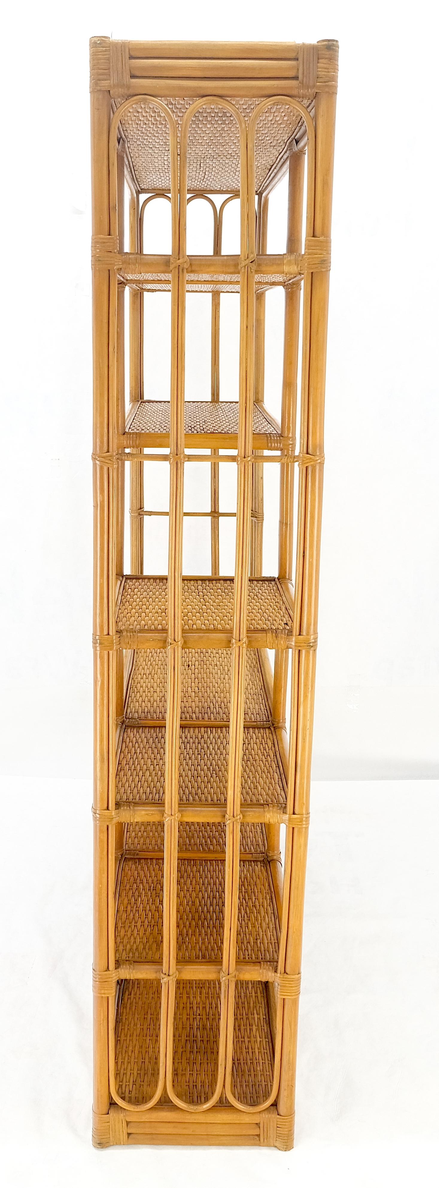 Grande scaffale di bambù del Mid Century Modern Etagere Bookcase Wall Unit MINT in vendita 4