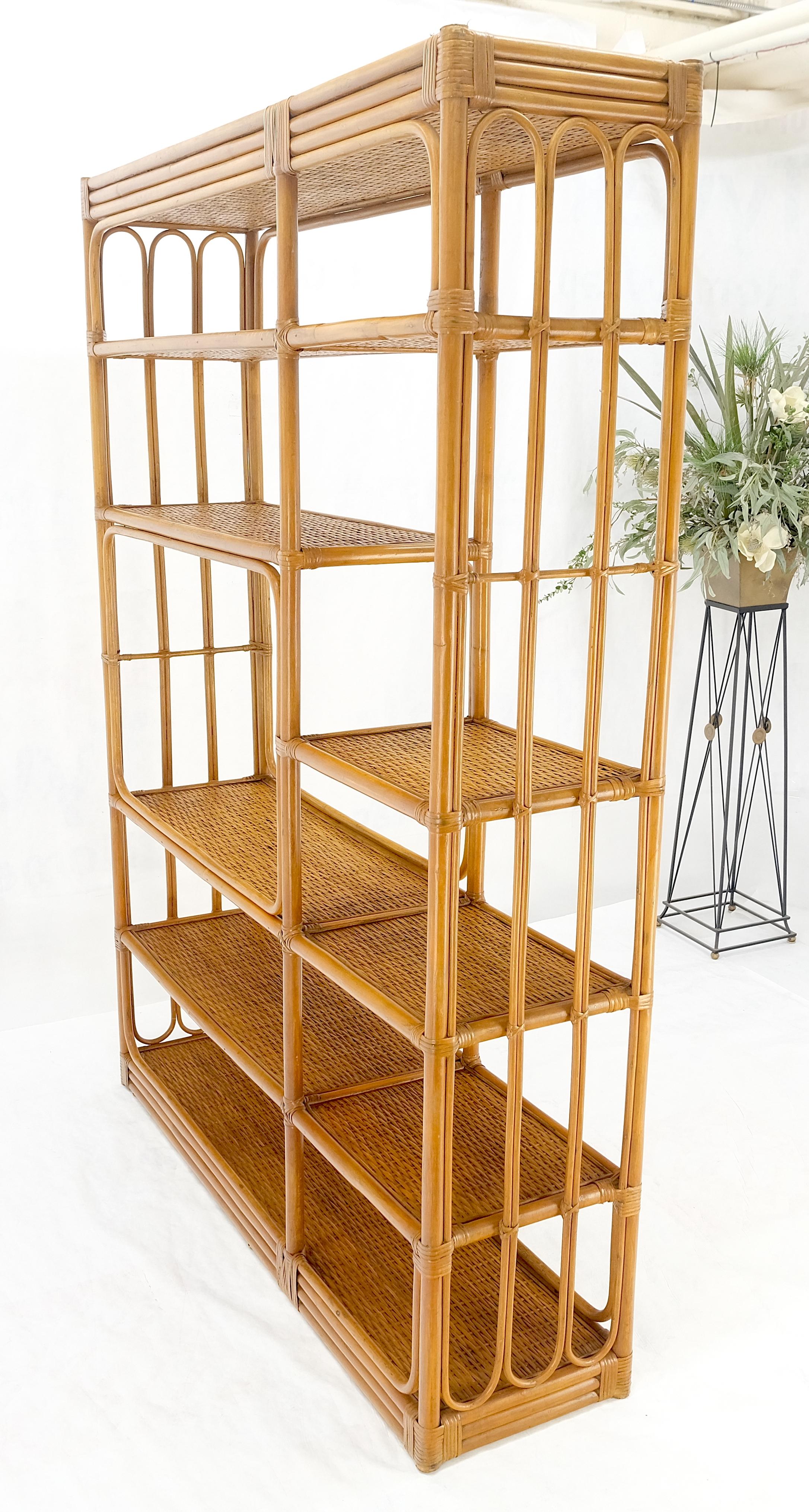 Grande scaffale di bambù del Mid Century Modern Etagere Bookcase Wall Unit MINT in vendita 5