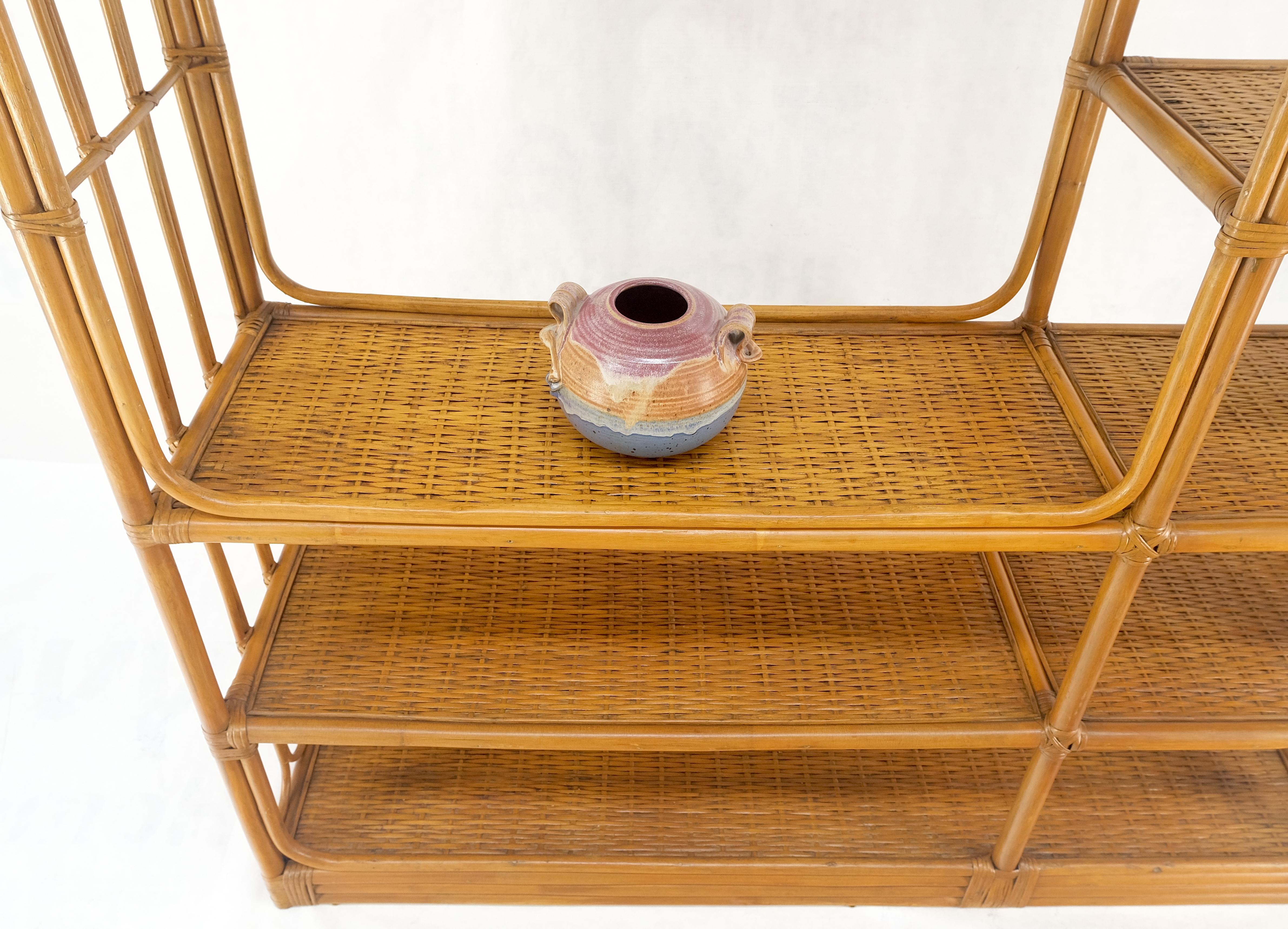 XX secolo Grande scaffale di bambù del Mid Century Modern Etagere Bookcase Wall Unit MINT in vendita